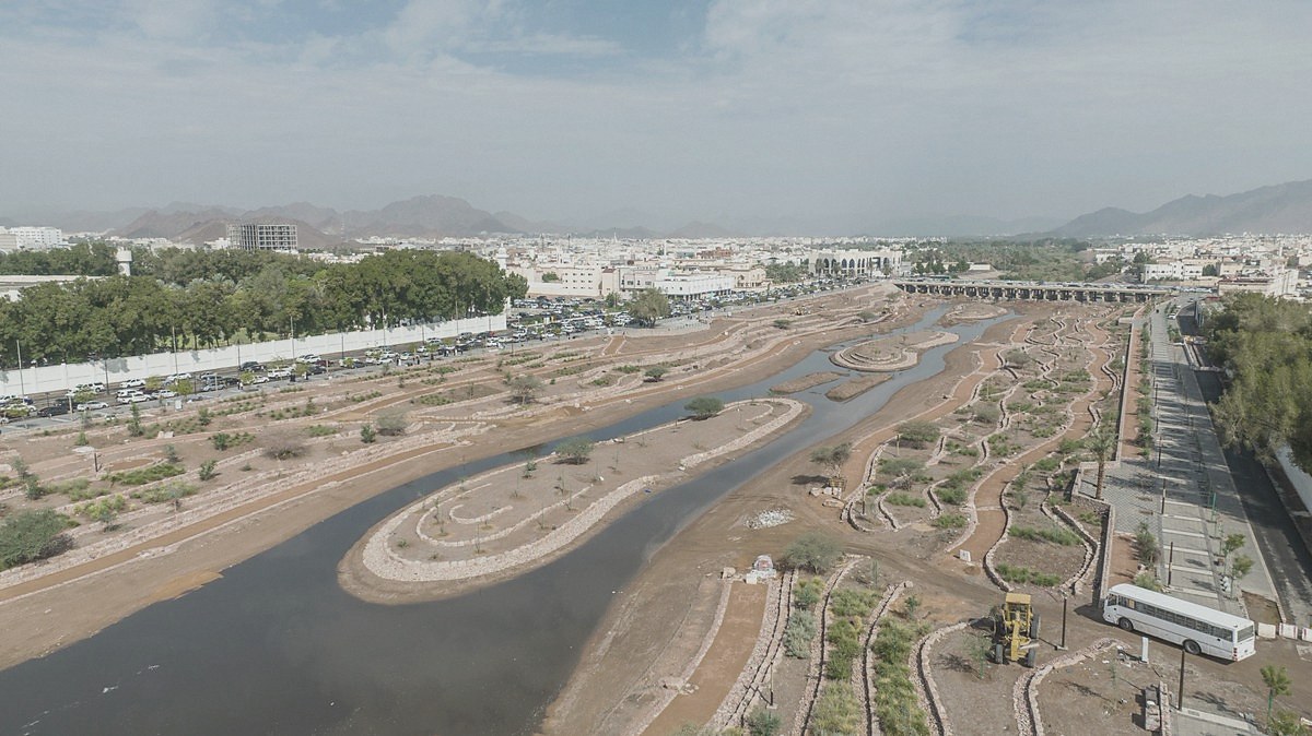 North reach · long water line, planted banks.